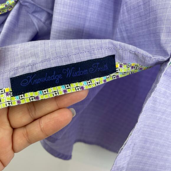 Robert Graham Tailored Fit Light Purple plaid Long sleeve button down Medium - Picture 11 of 16